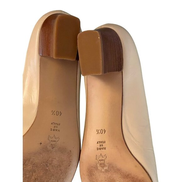 Carvela Plus womens shoes cream all leather pump 2’ block heel - Picture 8 of 10